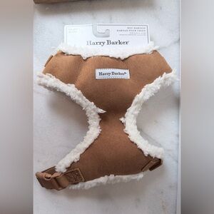 Harry Barker Brown Dog Harness with White Trim small